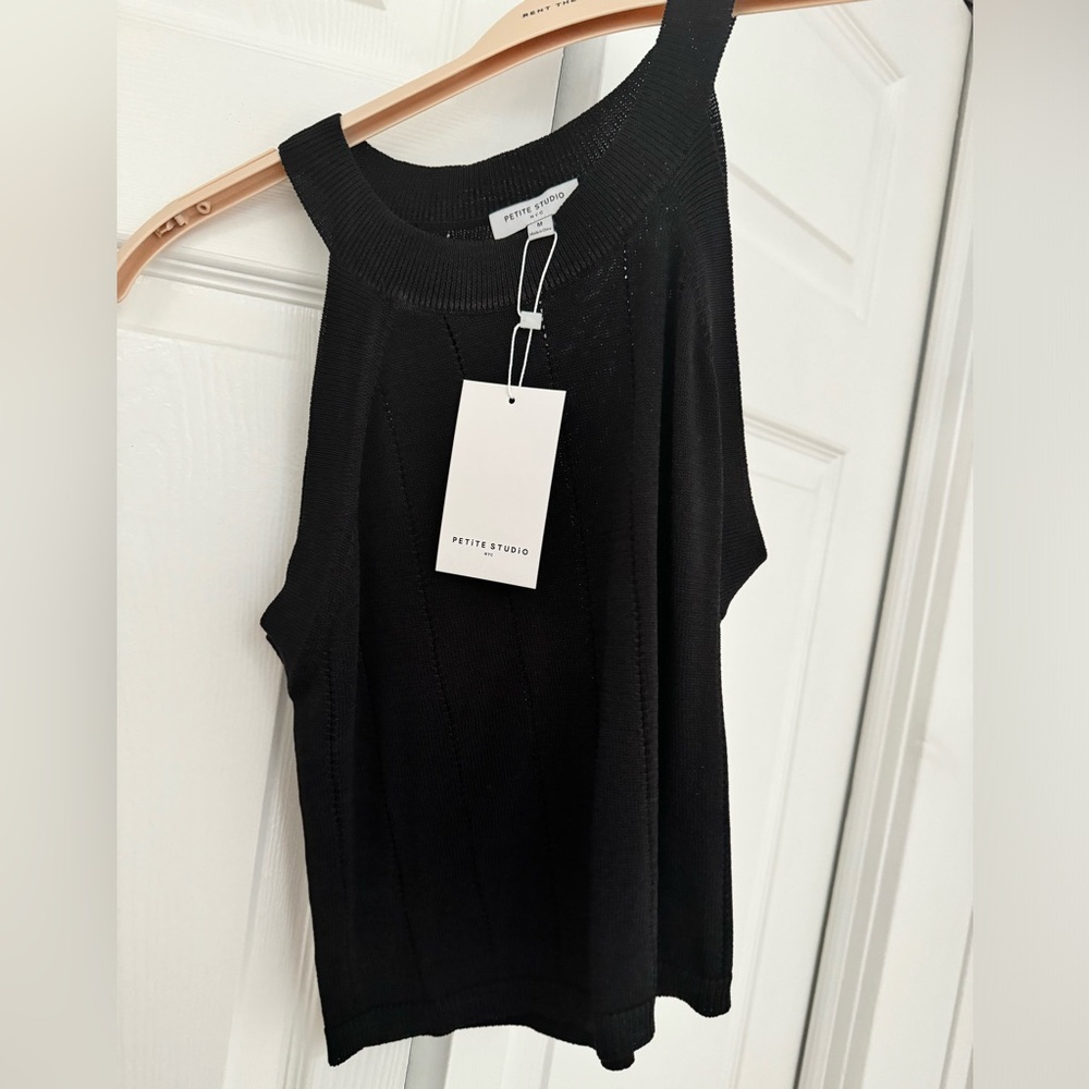 Petite Studio Cropped Tank - black!